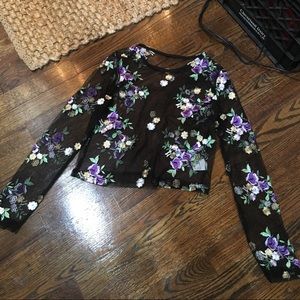 Mesh floral croptop